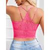 imageAvidlove Lace Bralette for Women V Neck Camisoles Racerback Adjustable Strap Sexy Crop TopsFluo Pink
