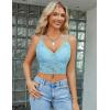 imageAvidlove Lace Bralette for Women V Neck Camisoles Racerback Adjustable Strap Sexy Crop TopsLight Blue