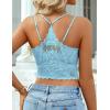 imageAvidlove Lace Bralette for Women V Neck Camisoles Racerback Adjustable Strap Sexy Crop TopsLight Blue