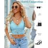 imageAvidlove Lace Bralette for Women V Neck Camisoles Racerback Adjustable Strap Sexy Crop TopsLight Blue