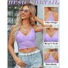 imageAvidlove Lace Bralette for Women V Neck Camisoles Racerback Adjustable Strap Sexy Crop TopsLilac