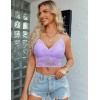 imageAvidlove Lace Bralette for Women V Neck Camisoles Racerback Adjustable Strap Sexy Crop TopsLilac