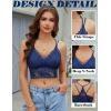 imageAvidlove Lace Bralette for Women V Neck Camisoles Racerback Adjustable Strap Sexy Crop TopsNavy