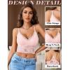 imageAvidlove Lace Bralette for Women V Neck Camisoles Racerback Adjustable Strap Sexy Crop TopsPink