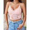 imageAvidlove Lace Bralette for Women V Neck Camisoles Racerback Adjustable Strap Sexy Crop TopsPink