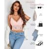 imageAvidlove Lace Bralette for Women V Neck Camisoles Racerback Adjustable Strap Sexy Crop TopsPink