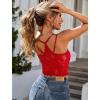 imageAvidlove Lace Bralette for Women V Neck Camisoles Racerback Adjustable Strap Sexy Crop TopsRed