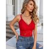 imageAvidlove Lace Bralette for Women V Neck Camisoles Racerback Adjustable Strap Sexy Crop TopsRed