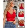 imageAvidlove Lace Bralette for Women V Neck Camisoles Racerback Adjustable Strap Sexy Crop TopsRed