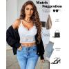 imageAvidlove Lace Bralette for Women V Neck Camisoles Racerback Adjustable Strap Sexy Crop TopsWhite