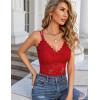 imageAvidlove Lace Bralette for Women V Neck Camisoles Racerback Adjustable Strap Sexy Crop TopsWine Red