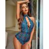 imageAvidlove Lingerie for Women Sexy Lace Bodysuit Deep V Teddy One Piece Babydoll Nightgown XSXXLBlackbluewith Snap Crotch