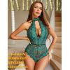 imageAvidlove Lingerie for Women Sexy Lace Bodysuit Deep V Teddy One Piece Babydoll Nightgown XSXXLBlackgreenwith Snap Crotch