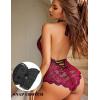 imageAvidlove Lingerie for Women Sexy Lace Bodysuit Deep V Teddy One Piece Babydoll Nightgown XSXXLBlackrose Redwith Snap Crotch