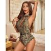 imageAvidlove Lingerie for Women Sexy Lace Bodysuit Deep V Teddy One Piece Babydoll Nightgown XSXXLBlackskinwith Snap Crotch