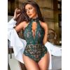 imageAvidlove Lingerie for Women Sexy Lace Bodysuit Deep V Teddy One Piece Babydoll Nightgown XSXXLDark Greenwith Snap Crotch