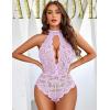 imageAvidlove Lingerie for Women Sexy Lace Bodysuit Deep V Teddy One Piece Babydoll Nightgown XSXXLLilacwith Snap Crotch