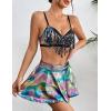 imageAvidlove Rave Outfits for Women Sequin Fringe Outfits Cosplay Lingerie 3pack Costume Set with Metallic SkirtBlack Rainbow