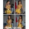 imageAvidlove Rave Outfits for Women Sequin Fringe Outfits Cosplay Lingerie 3pack Costume Set with Metallic SkirtGold