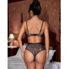 imageAvidlove Women Lingerie Bodysuit Lace Teddy Snap Crotch One Piece Underwire BabydollBlack Star