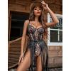 imageAvidlove Women Lingerie Bodysuit Lace Teddy Snap Crotch One Piece Underwire BabydollBrown Leopard Print