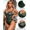 imageAvidlove Women Lingerie Bodysuit Lace Teddy Snap Crotch One Piece Underwire BabydollDark Green