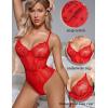 imageAvidlove Women Lingerie Bodysuit Lace Teddy Snap Crotch One Piece Underwire BabydollRed