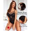imageAvidlove Women Lingerie Floral Lace Harness Lingerie Bodysuit One Piece Teddy Babydoll NightgownAblack