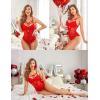 imageAvidlove Women Lingerie Floral Lace Harness Lingerie Bodysuit One Piece Teddy Babydoll NightgownAred
