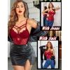 imageAvidlove Women Lingerie Floral Lace Harness Lingerie Bodysuit One Piece Teddy Babydoll NightgownAwine Red