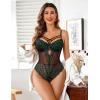 imageAvidlove Women Lingerie Floral Lace Harness Lingerie Bodysuit One Piece Teddy Babydoll NightgownBblack Green
