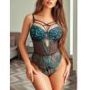 imageAvidlove Women Lingerie Floral Lace Harness Lingerie Bodysuit One Piece Teddy Babydoll NightgownBblack Indigo