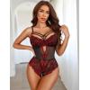 imageAvidlove Women Lingerie Floral Lace Harness Lingerie Bodysuit One Piece Teddy Babydoll NightgownBbred
