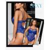 imageAvidlove Women Lingerie Floral Lace Harness Lingerie Bodysuit One Piece Teddy Babydoll NightgownBlue
