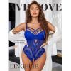 imageAvidlove Women Lingerie Floral Lace Harness Lingerie Bodysuit One Piece Teddy Babydoll NightgownBlue