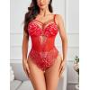imageAvidlove Women Lingerie Floral Lace Harness Lingerie Bodysuit One Piece Teddy Babydoll NightgownBred White
