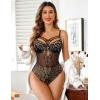 imageAvidlove Women Lingerie Floral Lace Harness Lingerie Bodysuit One Piece Teddy Babydoll NightgownChampagne
