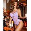 imageAvidlove Women Lingerie Floral Lace Harness Lingerie Bodysuit One Piece Teddy Babydoll NightgownLilac