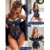 imageAvidlove Women Lingerie Floral Lace Harness Lingerie Bodysuit One Piece Teddy Babydoll NightgownNavy Blue
