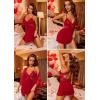 imageAvidlove Women Lingerie Lace Chemise Sleepwear Babydoll Teddy LingerieAdark Red