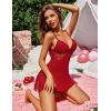 imageAvidlove Women Lingerie Lace Chemise Sleepwear Babydoll Teddy LingerieAdark Red