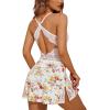 imageAvidlove Women Lingerie Lace Chemise Sleepwear Babydoll Teddy LingerieZfloral White