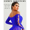 imageAvidlove Women Lingeries Long Sleeve Fishnet Body Stocking Leopard Sexy Outfit Rhinestone Body Suits Cut Out JumpsuitBlue