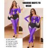imageAvidlove Women Lingeries Long Sleeve Fishnet Body Stocking Leopard Sexy Outfit Rhinestone Body Suits Cut Out JumpsuitPurple