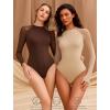 imageAvidlove Women Long Sleeve Bodysuit Crew Neck Body Suits Mesh One Piece Leotards Shirt Going Out Bodysuit TopsChampange