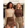 imageAvidlove Women Long Sleeve Bodysuit Crew Neck Body Suits Mesh One Piece Leotards Shirt Going Out Bodysuit TopsChampange