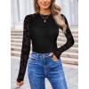 imageAvidlove Women Long Sleeve Bodysuit Crew Neck Body Suits Mesh One Piece Leotards Shirt Going Out Bodysuit TopsGeo Pattern