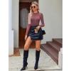 imageAvidlove Women Long Sleeve Bodysuit Crew Neck Body Suits Mesh One Piece Leotards Shirt Going Out Bodysuit TopsPurple Red