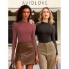 imageAvidlove Women Long Sleeve Bodysuit Crew Neck Body Suits Mesh One Piece Leotards Shirt Going Out Bodysuit TopsPurple Red