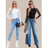 imageAvidlove Women Long Sleeve Bodysuit Crew Neck Body Suits Mesh One Piece Leotards Shirt Going Out Bodysuit TopsWhite